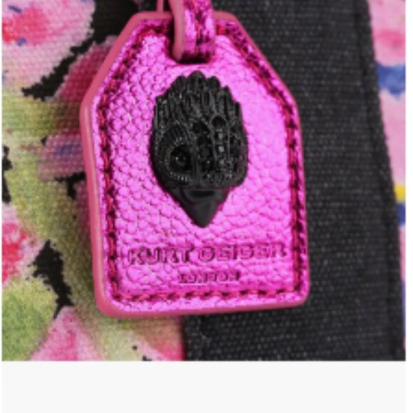 Kurt Geiger London LARGE SOUTHBANK TOTE BAG Floral Metallic Leather Accent - Picture 7 of 8